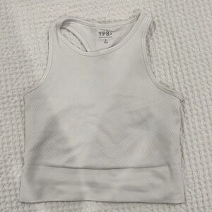 Gorgeous white workout crop top from YPB at Abercrombie